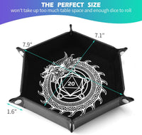 Grajar 2 Pcs Portable Folding Dice Rolling Tray Set for RPG DND Table - Dragon and Phoenix - image 4