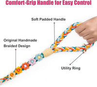 5FT Braided Cotton Rope Leash for Small, Medium and Large Dogs - Fiesta Twist - image 3