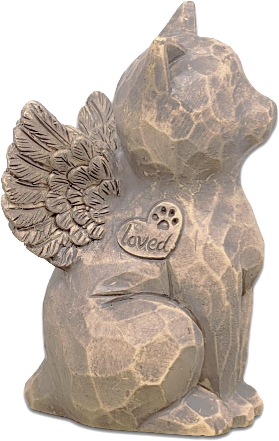 Cat Angel Memorial Figurine, Gray - Natural-love My Cat (Dark)