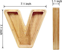 WeiDu77 wooden alphabet letter piggy bank with clear plexiglass front - view 5