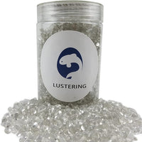 Lustering Decorative Round Glass Beads - Glass Marbles & Pebbles, Clear/Transparent 3-6mm, 1-Pound for Fire Pit Crafts, Resin Art, Vase Filler, Fish Tank & Aquarium Decoration