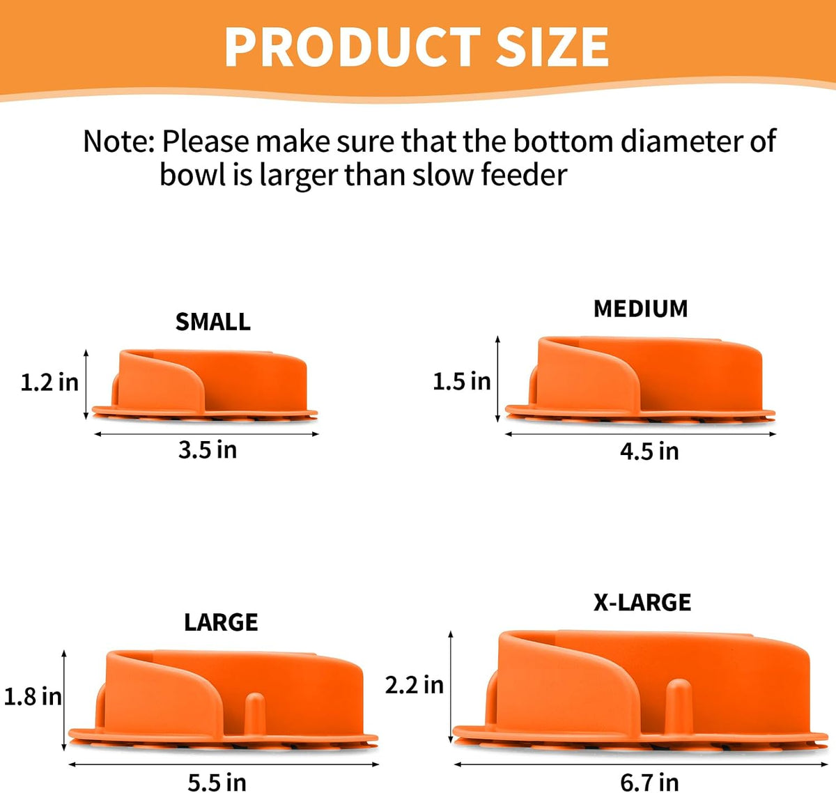 Slow Feeder Dog Bowls Insert - S / Orange - image 4
