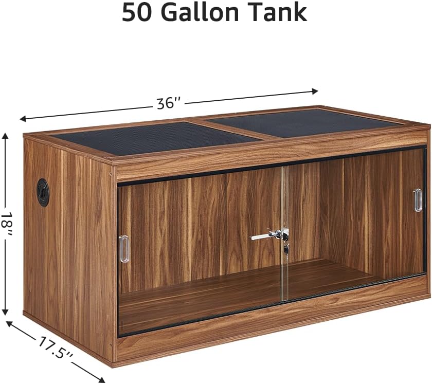unipaws 110 Gallon Reptile Tank for Lizards - Walnut / 50 Gallon Tank - image 2