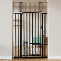 COMOMY 71" Extra Tall Pet Gate - Black / 71" Tall x 40.6" Wide