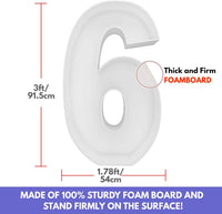 JoyBox Design 3FT DIY Mosaic Balloon Number 1 Frame - Number 6 - image 4