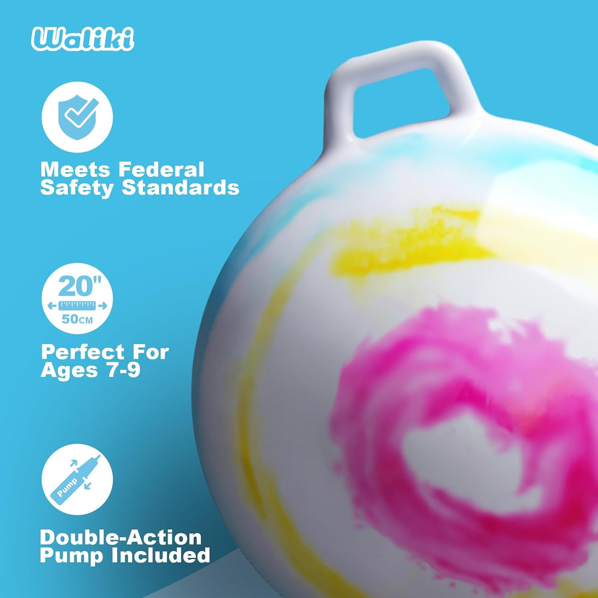 WALIKI Hopper Ball for Adults, Jumping & Hopping Ball for Mom - Multicolored / Large: Ages 7-9 (20"/50CM) - image 2