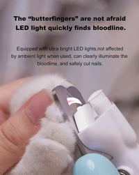 Cat Dog Pet Nail Clippers with Light - Pink - image 2