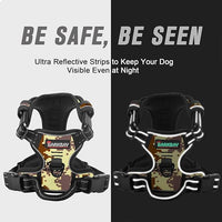 BARKBAY No Pull Dog Harness Front Clip Heavy Duty Reflective Easy Control Handle for Large Dog Walking(Desert camo,L)