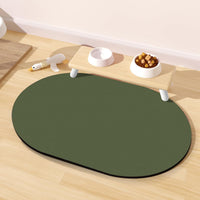 Cat Food Mat Small, 20''x12'' Absorbent Cat Feeding Mat - 20''x12'' / Dark Green