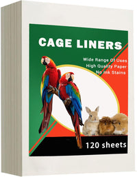 ZIQON 120 Pcs Bird Cage Liner Papers Big Size Cage Paper Liners - 18.5*18.5 inch / White