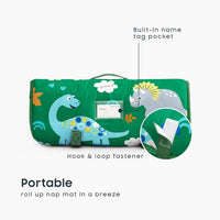 Wake In Cloud, Toddler Nap Mat with Pillow and Blanket - Standard - 50"x20" / Forest Green - image 3