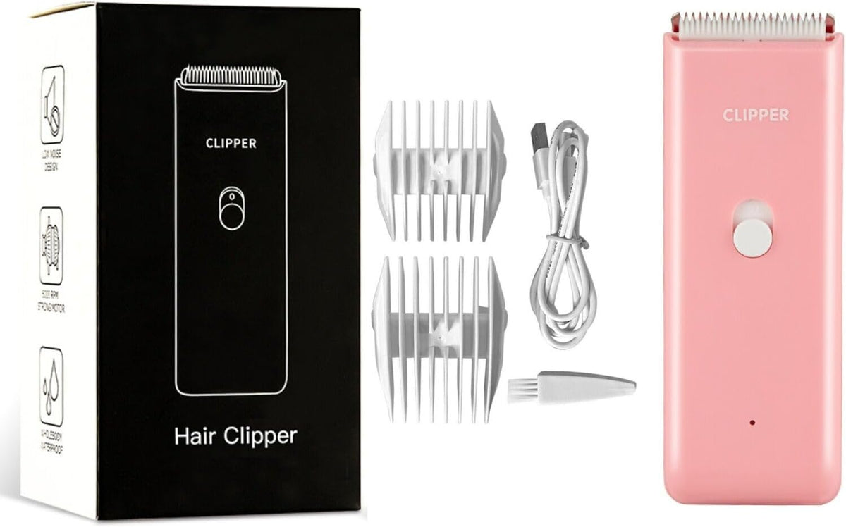 Dog Clippers,Quiet Washable USB Rechargeable Cordless Dog Grooming Kit,Electric Pets Hair Trimmers - Pink Clipper