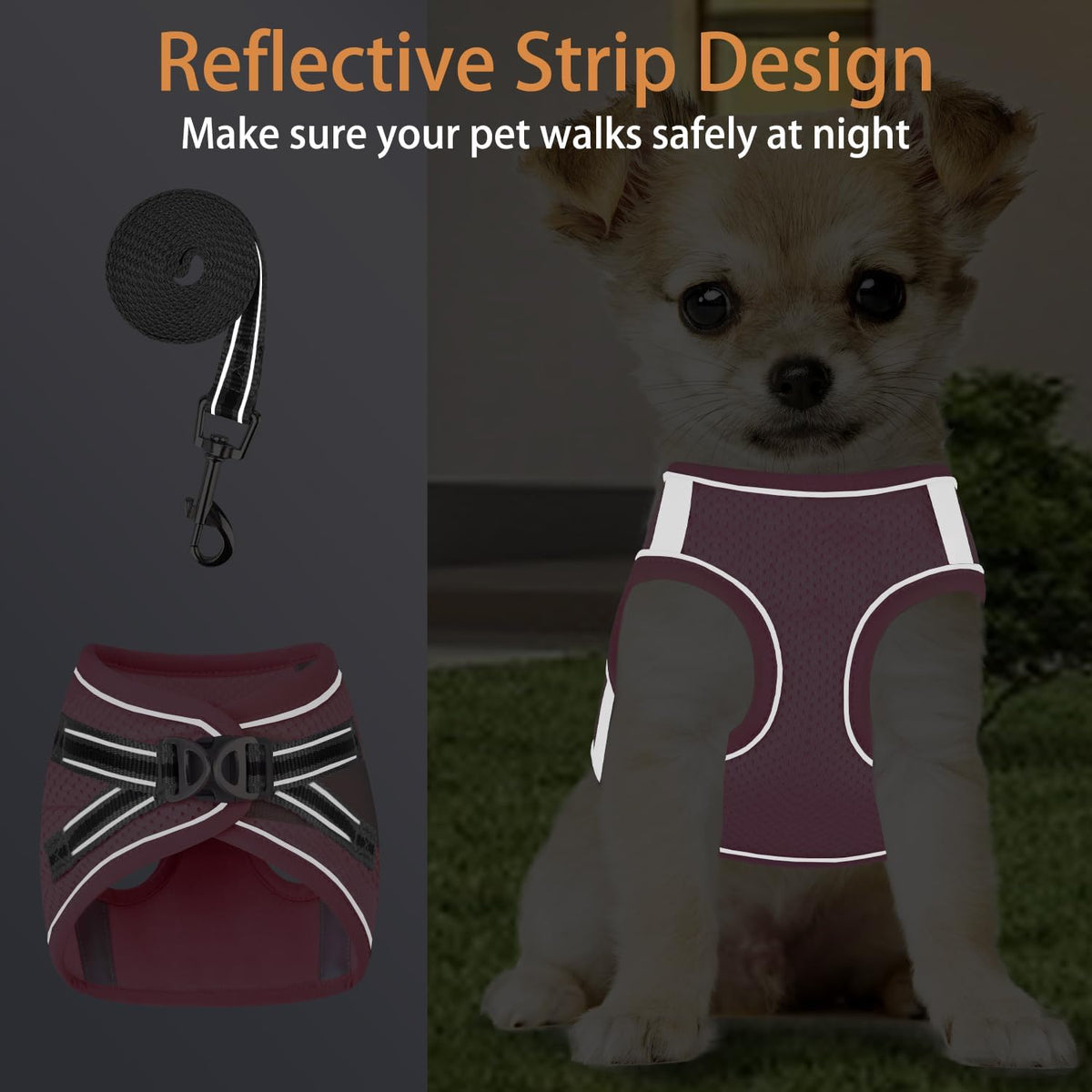 Cat Harness and Leash Set - pink-2 / Large(chest:16''-20'') - image 4