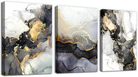Boho Wall Decor - Abstract Ink Paintings, Framed Wall Art for Living Room, Bedroom & Office - 20" X 28" - 3 Piece Set