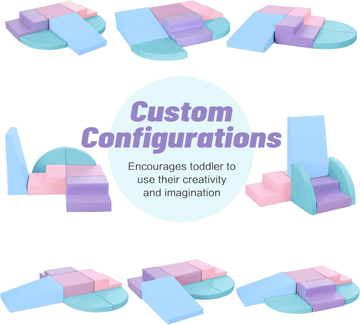 TODIBY 6-Piece Soft PU Leather Toddlers Climbing Toys - Purple Pink / Regular Size - image 3