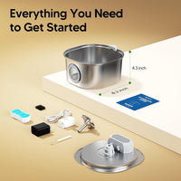 PEKTACO Cat Water Fountain, 1 Filter - 3.2L-HT+6 Filter - image 2
