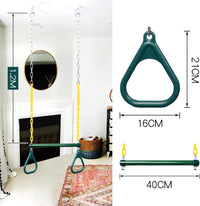 LadyRosian trapeze swing bar with plastic gym rings and two 47 inch hanging chains - view 19