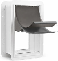 URSPET Medium Dog Door for Wall, 3-Flap Insulated, Steel Frame - White / Large / For Wall