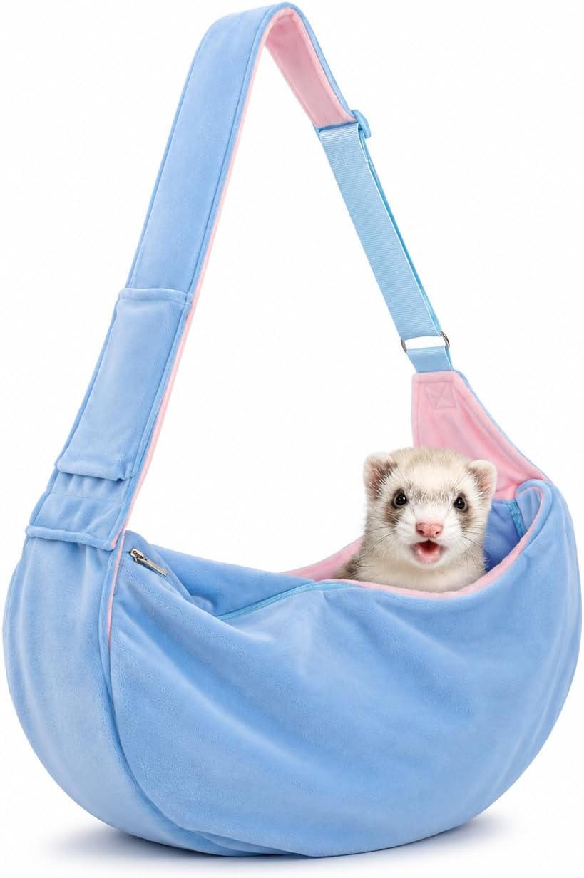 Cat Sling Carrier for Cats and Kittens - Blue-Large