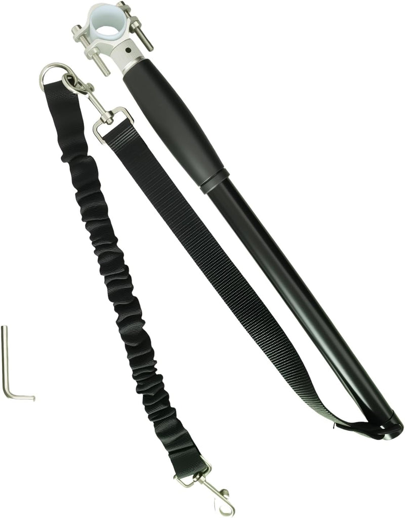 Hands Free Dog Bike Leash for Large Dogs - black-red