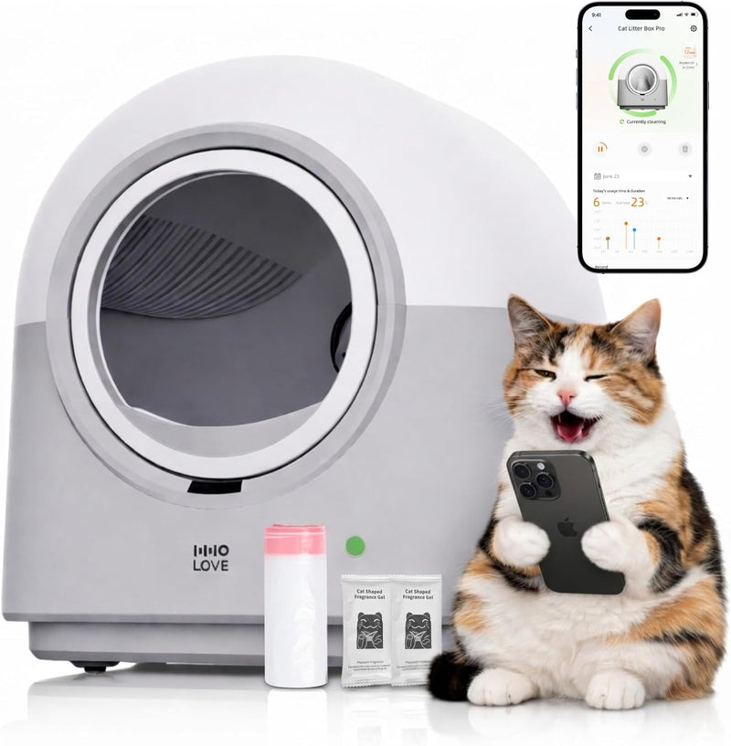 HHOLOVE Self Cleaning Litter Box Automatic with Safety Sensors