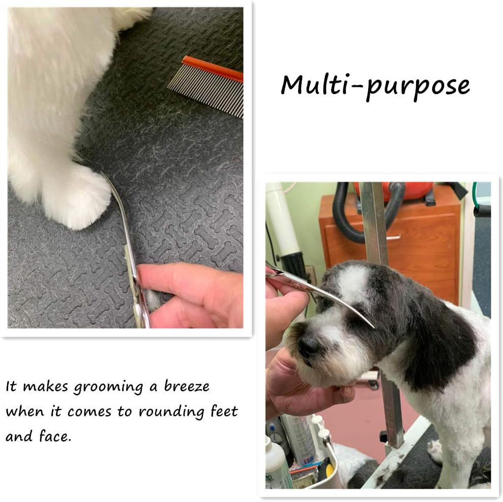 Curved Dog Grooming Scissors, Trimming Face and Paws. - Curved (Large Finger) / 6.5" - image 2