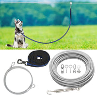 XiaZ Dog Tie Out Cable, Pet Lead for Yard, Camping, Outdoor - 150ft for 1 dog / Silver
