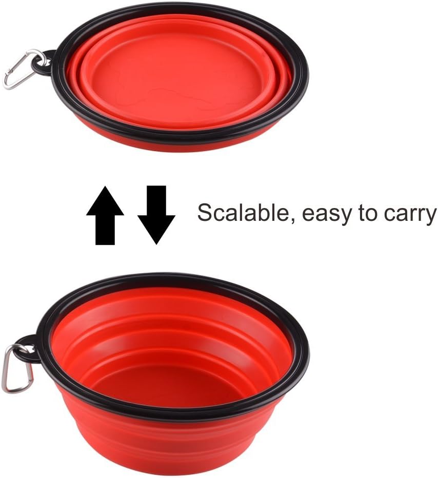 Extra Large Collapsible Dog Bowl, Foldable Travel Water Dish - Extra Large, 102oz / 102oz-Red - image 3