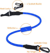 Dog Seat Belt for Car, Durable Rope Dog Car Harness for Vehicle – Essentials for Dogs - Blue, Pink / 2 Packs - image 4