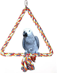 KinTor Medium Triangle Rope Swing Bird Toy Parrot Cage Toys Cages