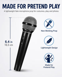 NUOBESTY black plastic fake microphone prop for kids pretend play - view 2