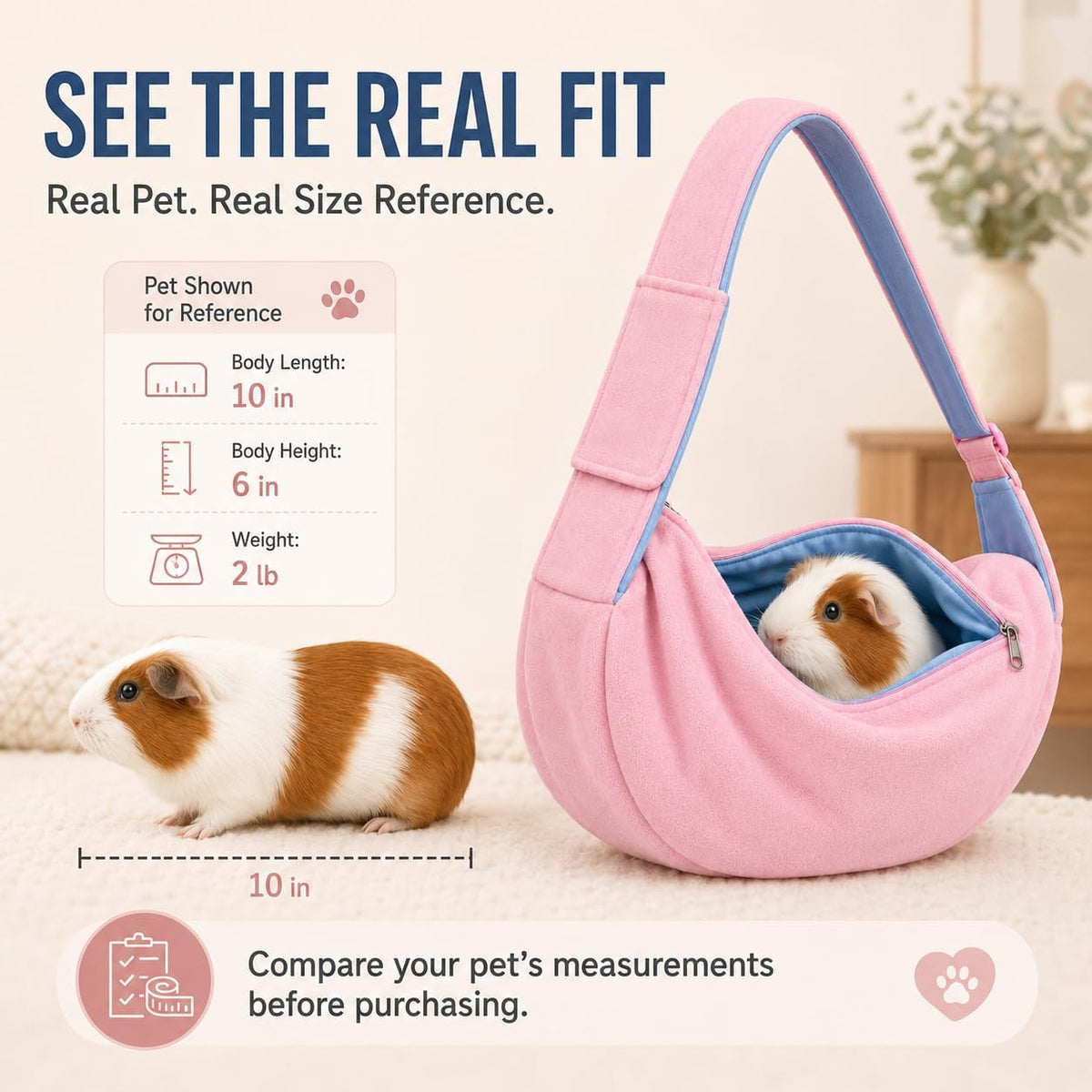 Cat Sling Carrier for Cats and Kittens - Pink-Large - image 2