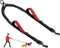 Double Dog Leash, No Tangle Splitter for Two Dogs - Red