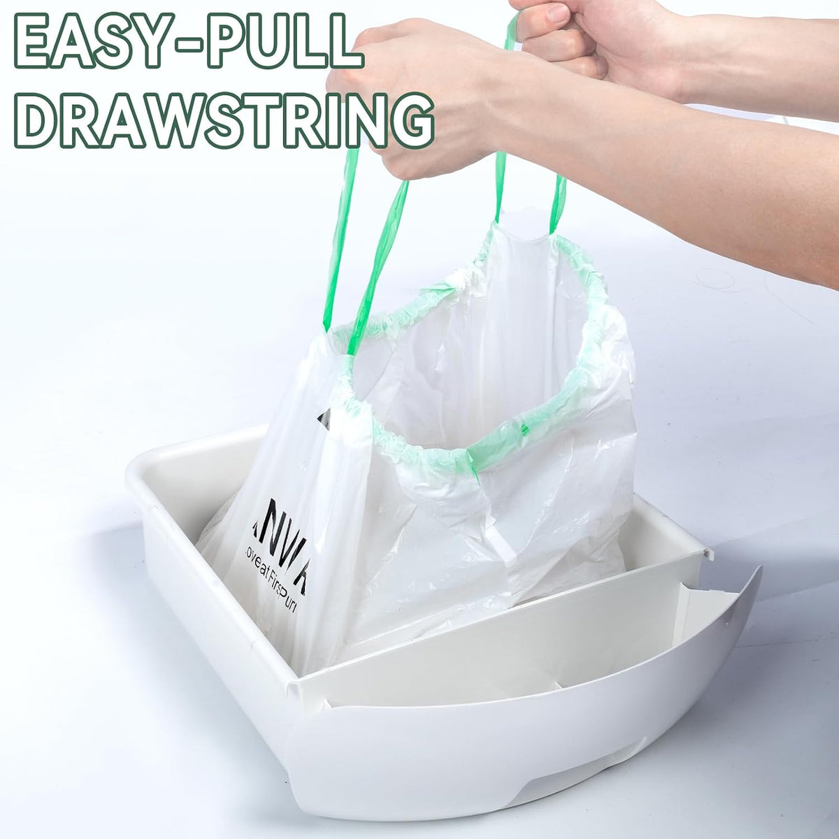 ANWA 40 Count Automatic Litter Box Bags - 20 Count (Pack of 6) / White - image 2