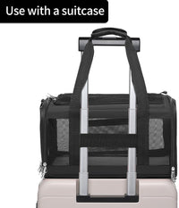 Airline Approved Pet Carrier for Cats and Small Dogs - black / 17.0"L x 12.0"W x 12.5"H - image 4