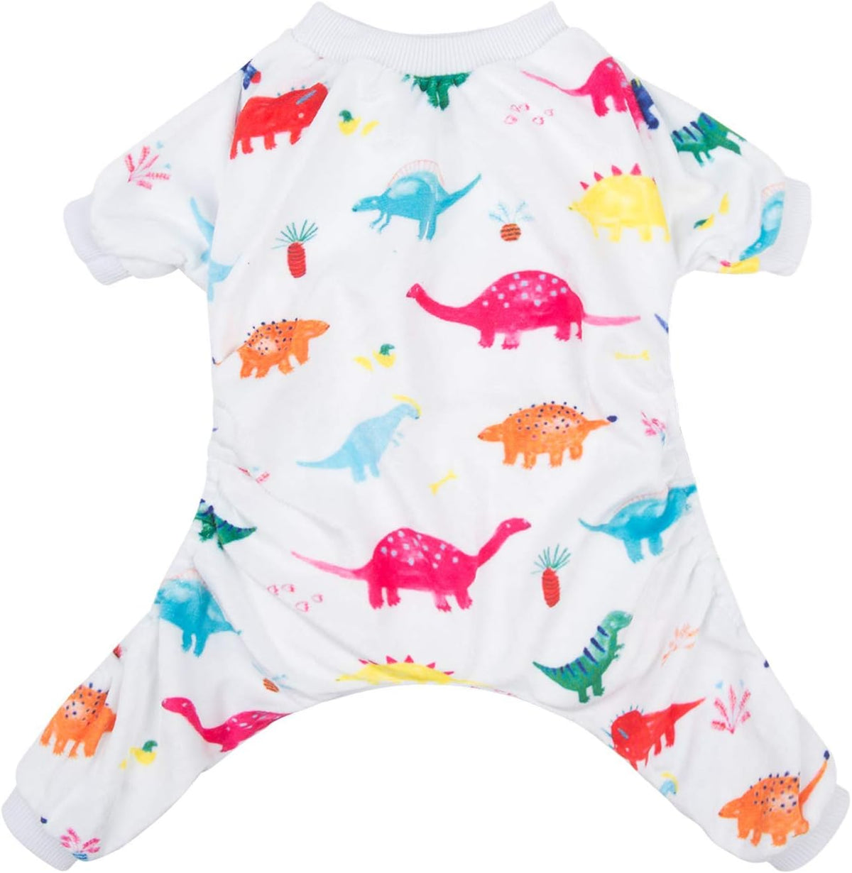 CuteBone Dog Halloween Pajamas Puppy Onesies Small Dogs Soft Pjs Coat - XX-Large / White Dino