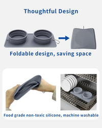 Collapsible Portable 2-in-1 Dog Bowl - Grey - image 4