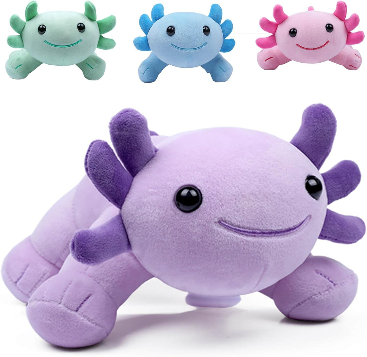 Axolotl Plush Toy, 10.8” Soft Cute Axolotl Stuffed Cotton Plush Pillow Kawaii Salamander Animal - Purple