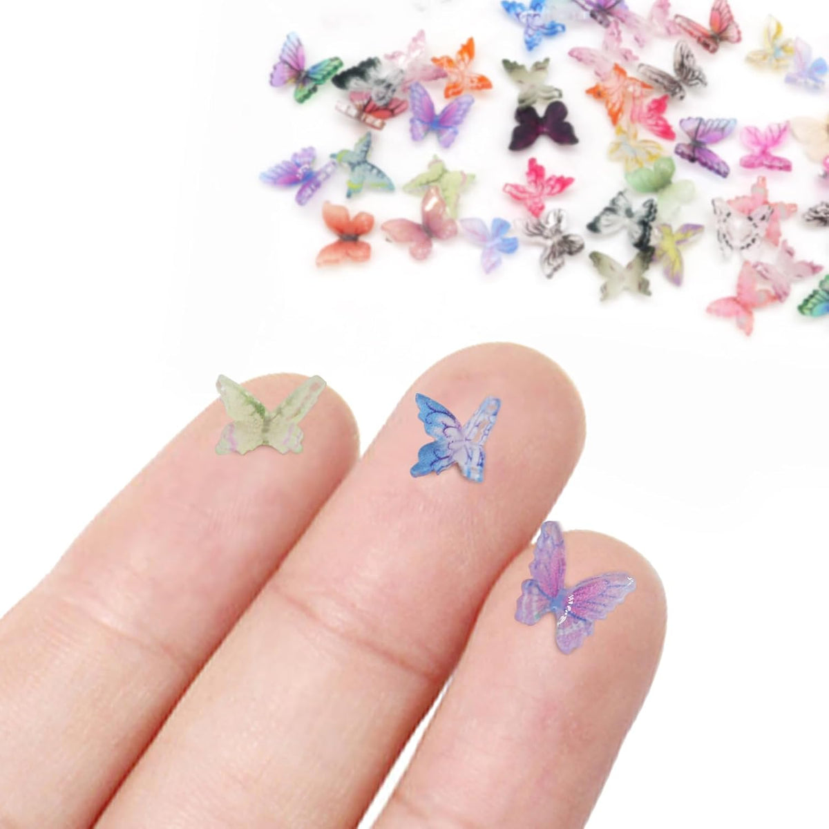 60Pcs Mini Resin Butterflies - 90pcs Mini Butterflies - image 3