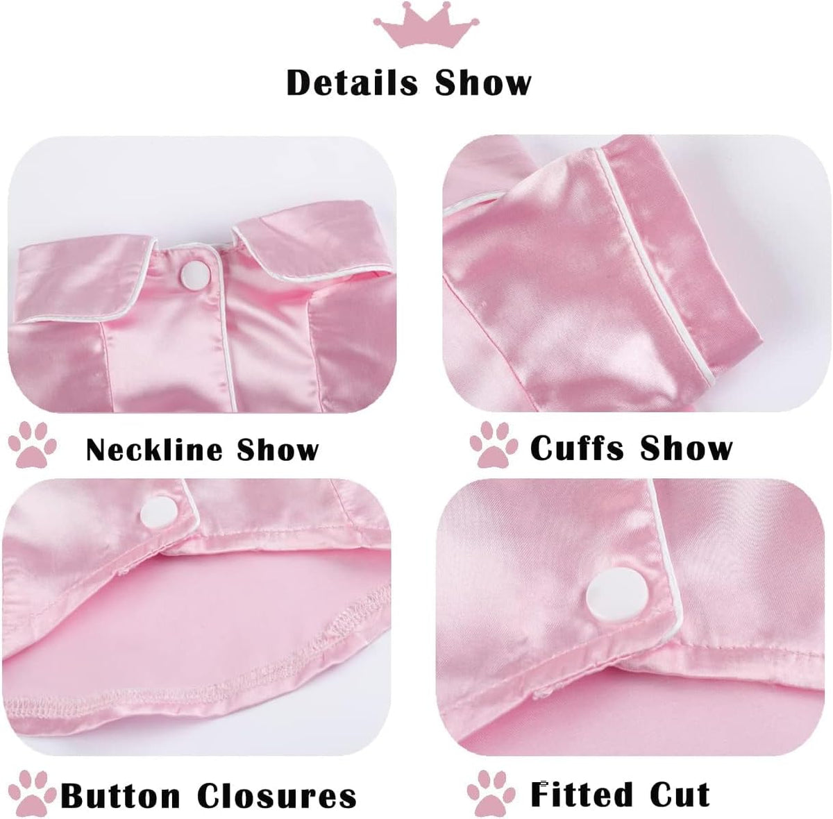 Dog Silk Pajamas Small Sized Dog Robe Satin Pjs with Belt – Essentials for Dogs - Pink / X-Small - image 2