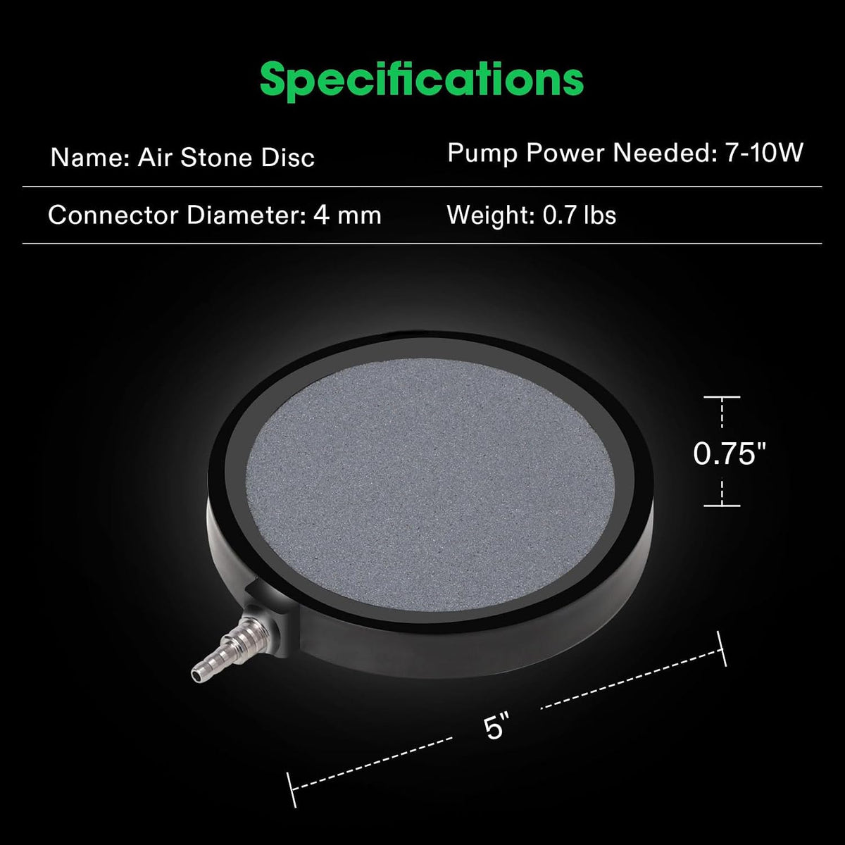 VIVOSUN 2PCS 4 x 2 in Large Air Stone for Aquarium, Air Pump – Essentials for Fish - 5 inch-Round - image 4