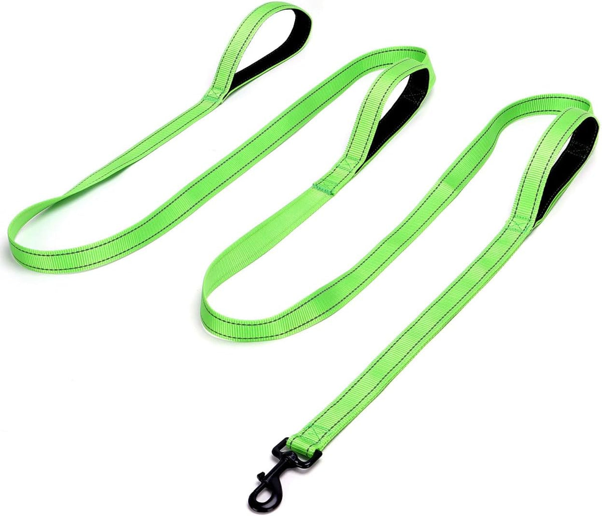 3 Handle Dog Leash 10FT Triple Handle Reflective Large Medium Dogs – Essentials for Dogs - Green