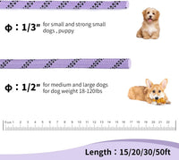 Hi Kiss Dog/Puppy Obedience Recall Training Agility Lead - 20 Feet / U1:Purple-Diam 1/3" - image 2