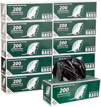 Zero Waste USA, 2, 000 Commercial Dog Waste Station Refill Bags - Opaque Black / 200 Count (Pack of 10)