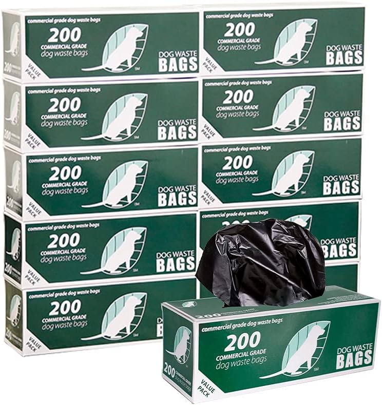 Zero Waste USA, 2, 000 Commercial Dog Waste Station Refill Bags - Opaque Black / 200 Count (Pack of 10)
