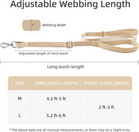 Wisedog Two Handles Dog Leash, Lilac - Sand Color / M - image 2