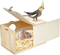 Parakeet Nesting Box Cockatiel Nesting Natural Pine Bird Nest Bird - L(10.6*5.9*5.9inch)