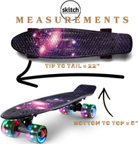 SKITCH Skateboards for Kids, Teens and Adults - Purple Galaxy LED+ - image 4