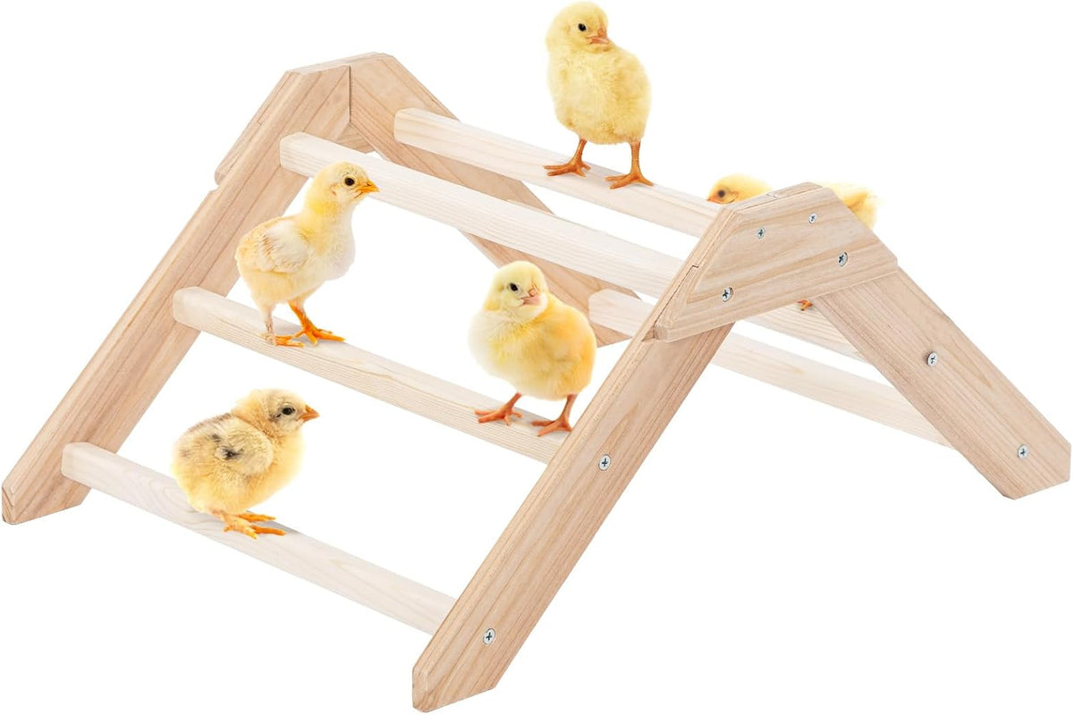 PETSFIT Baby Chick Roosting Bar, Anti-Rotation, Solid Wood - 19.7“L×14.4W×9.3"H / Basic