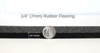 American Floor Mats 1/4in (7mm) Thick Solid Black 4' x 16' Heavy Duty Rubber Rolls, Protective Exercise Mats, Home Gym Rubber Flooring